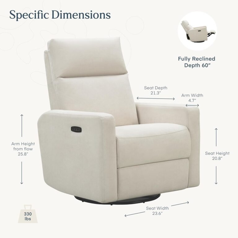 nurture and glider plus nursery recliner ivory power swivel chair with usb and lumbar support