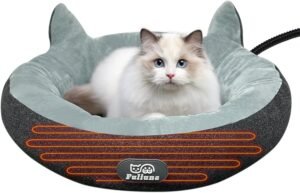 heated cat bed for small cats cozy donut shaped electric pet bed with adjustable temperature and timer