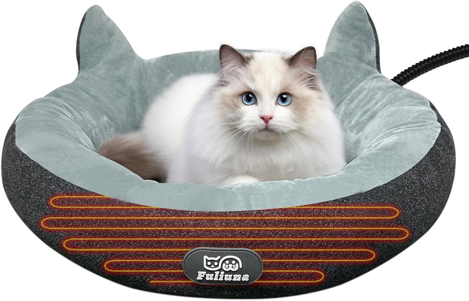 heated cat bed for small cats cozy donut shaped electric pet bed with adjustable temperature and timer