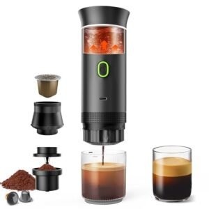 portable espresso machine for travel 3-in-1 20 bar USB-C self-heating coffee maker
