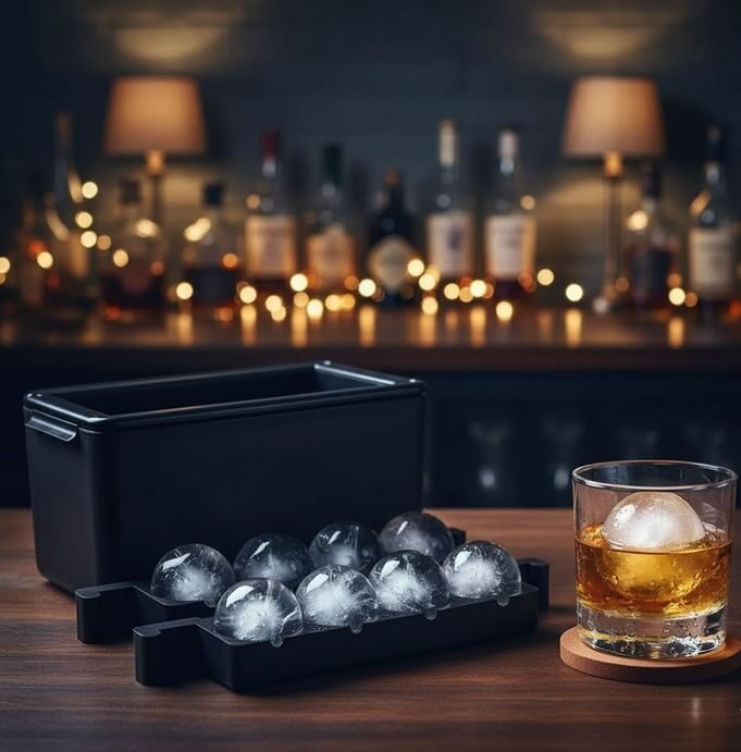 crystal clear ice ball maker for whiskey and cocktails