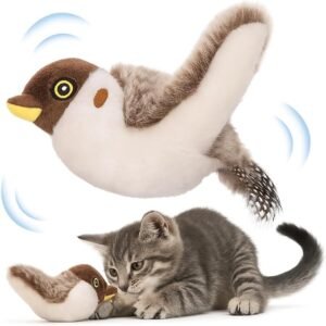 “CKFPS Flappy Bird cat toy with flapping wings on the floor for indoor cats”