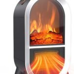Riseon electric fireplace heater with 3D flame effect – compact tabletop space heater for small rooms