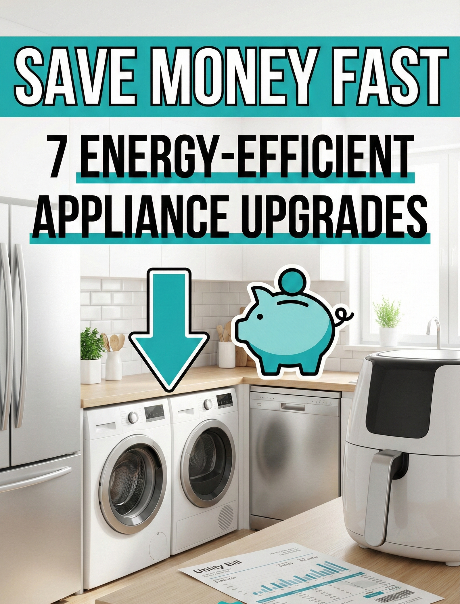 Save money fast with 7 energy-efficient home appliance upgrades to lower your electric bill.