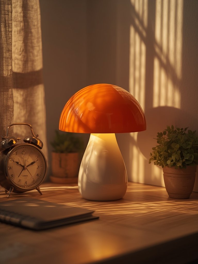 mushroom lamp in action