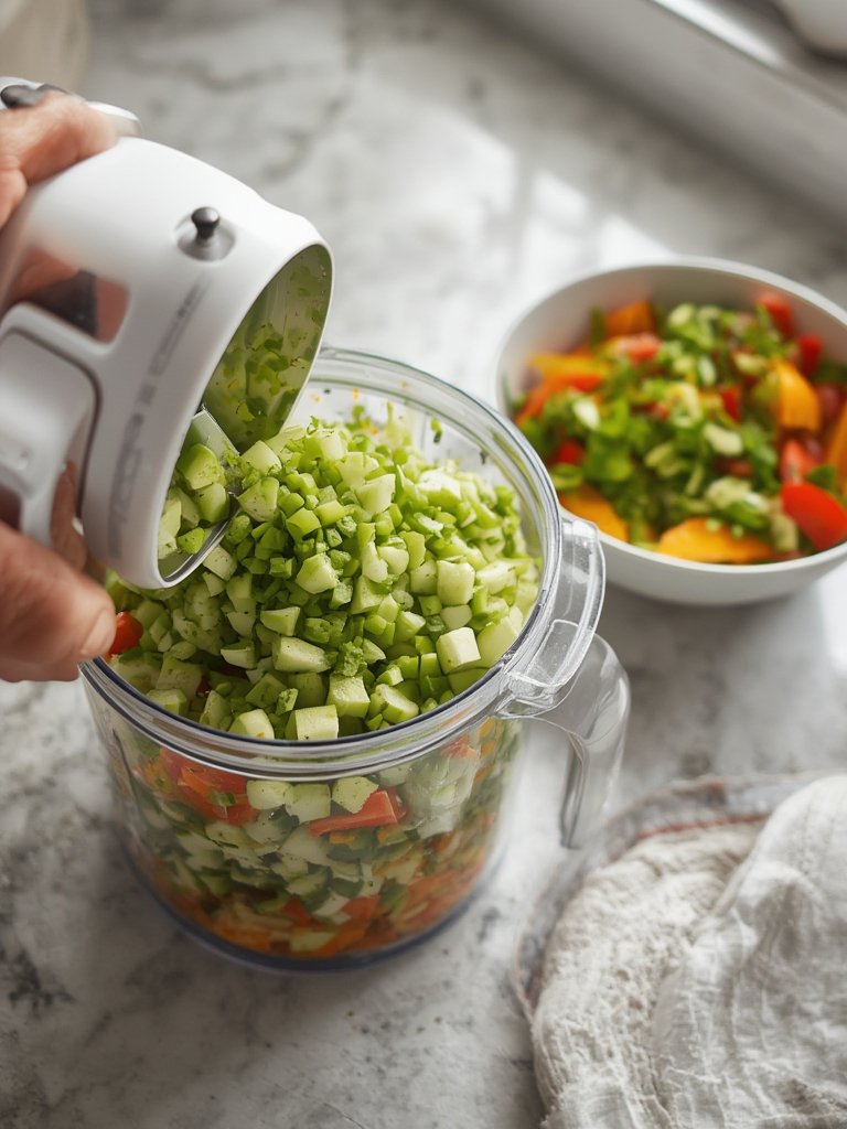 vegetable chopper in action