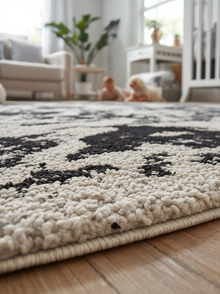 washable rug in action