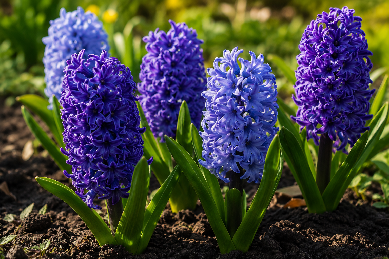Purple jacinthe hyacinthus orientalis flowers in full bloom