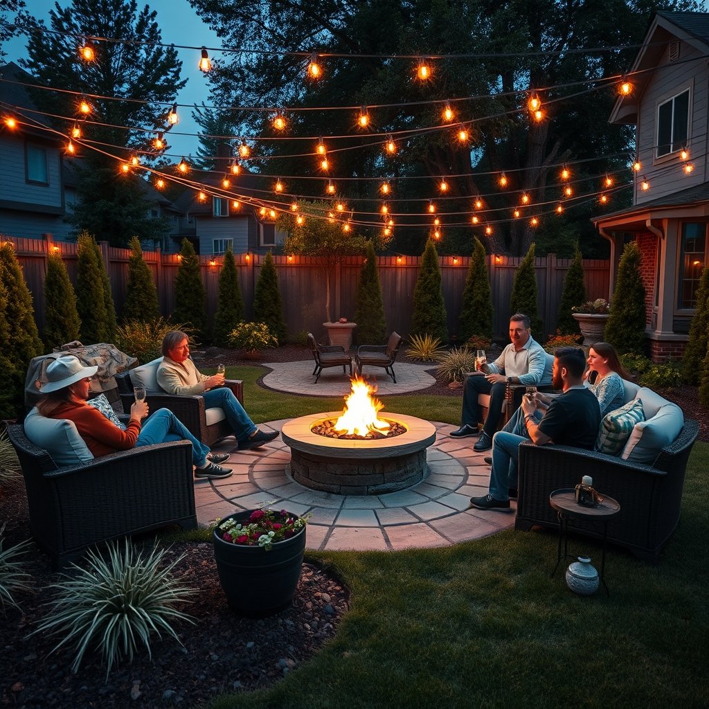 backyard landscaping fire pit ideas - Illustration 3